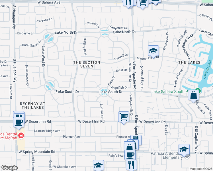 map of restaurants, bars, coffee shops, grocery stores, and more near 9400 Mission Madre Drive in Las Vegas