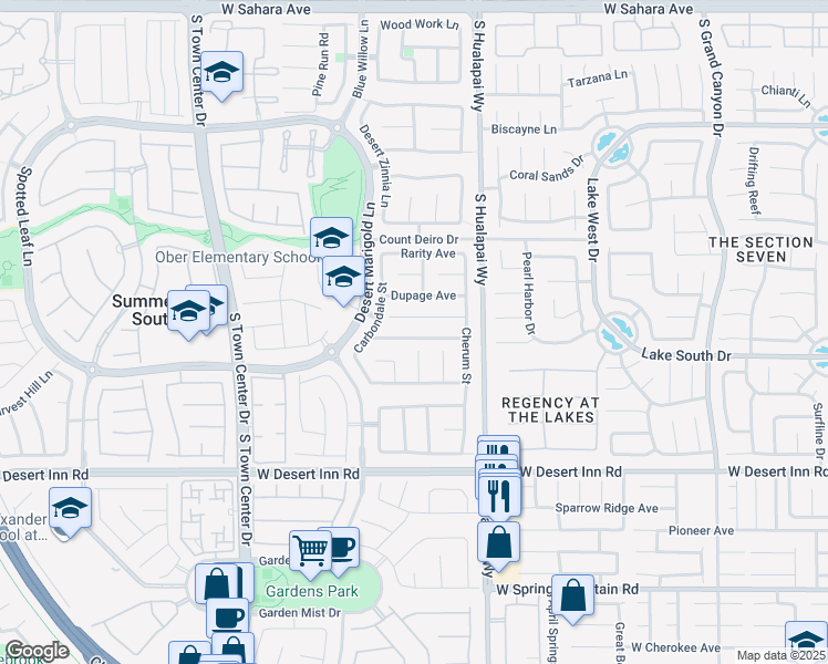 map of restaurants, bars, coffee shops, grocery stores, and more near 10254 Queens Church Avenue in Las Vegas