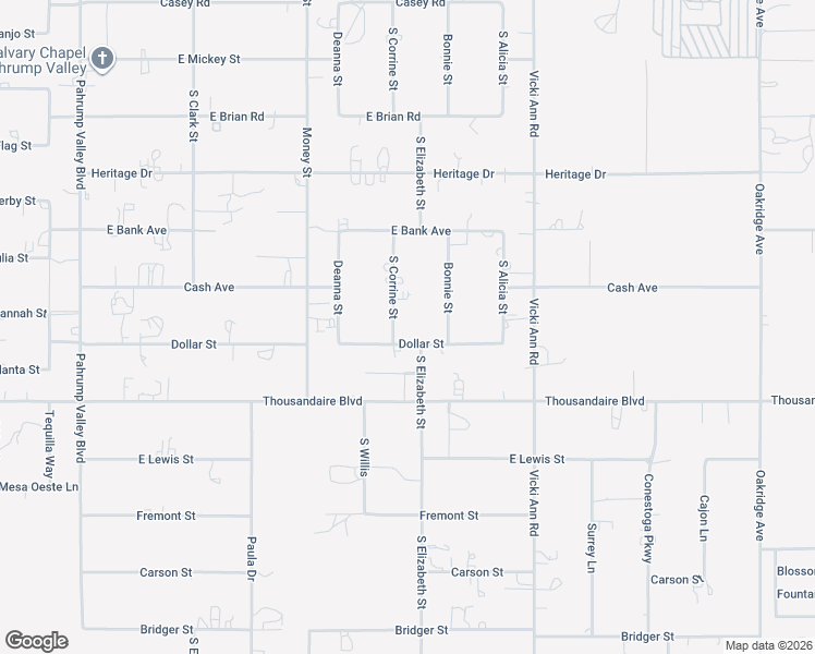 map of restaurants, bars, coffee shops, grocery stores, and more near 5861 South Corrine Street in Pahrump