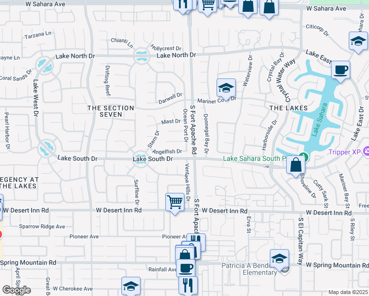 map of restaurants, bars, coffee shops, grocery stores, and more near 9304 Angelfish Drive in Las Vegas