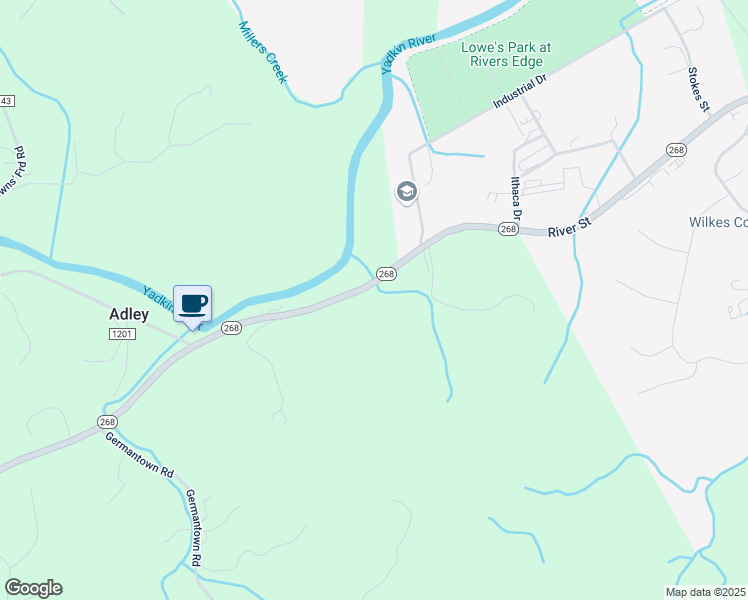 map of restaurants, bars, coffee shops, grocery stores, and more near 2415 North Carolina 268 in Wilkesboro