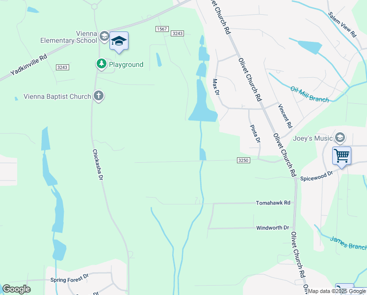 map of restaurants, bars, coffee shops, grocery stores, and more near 6047 Santa Maria Drive in Winston-Salem