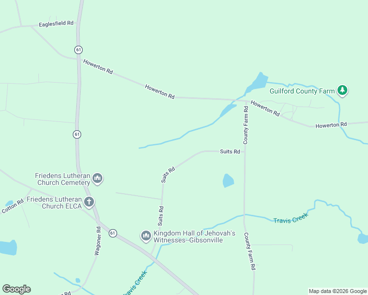 map of restaurants, bars, coffee shops, grocery stores, and more near 3447 Suits Road in Gibsonville