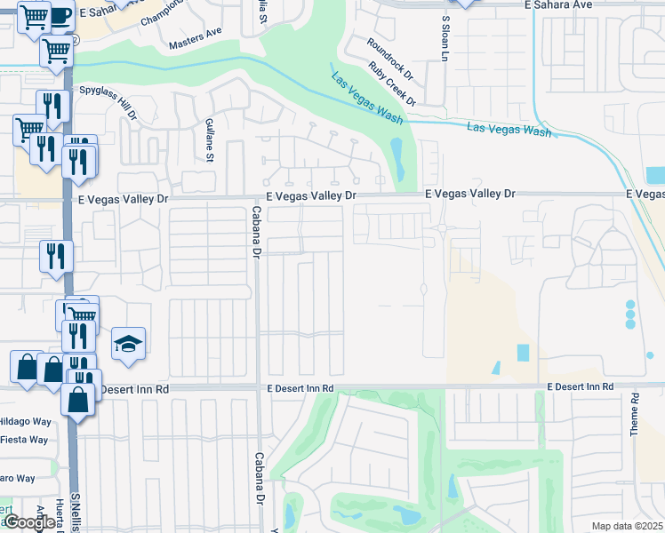 map of restaurants, bars, coffee shops, grocery stores, and more near 3038 Comitan Lane in Las Vegas