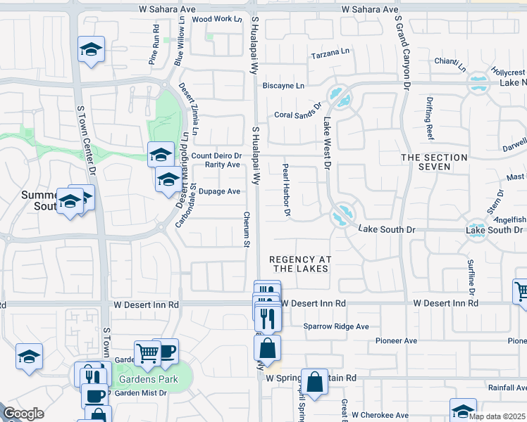 map of restaurants, bars, coffee shops, grocery stores, and more near 10025 Harpoon Circle in Las Vegas