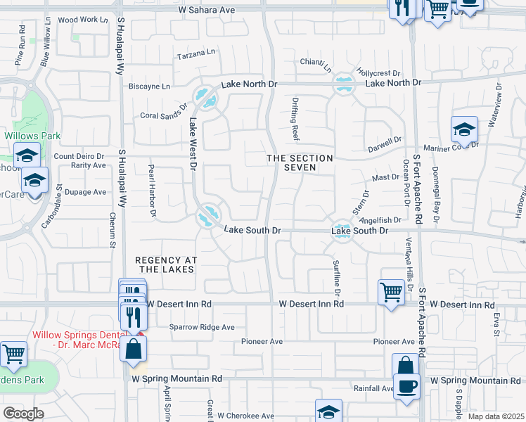map of restaurants, bars, coffee shops, grocery stores, and more near 3116 Forest Lake Street in Las Vegas