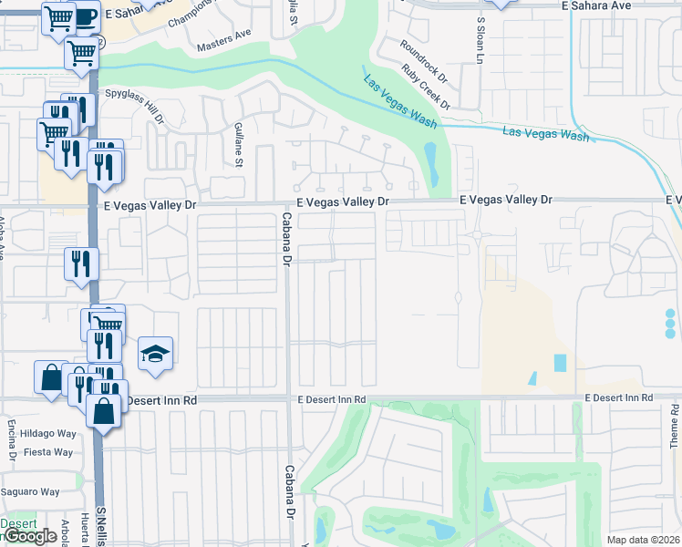 map of restaurants, bars, coffee shops, grocery stores, and more near 4559 Dehesa Court in Las Vegas
