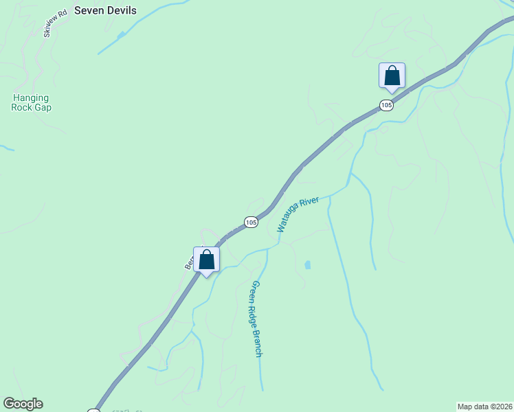 map of restaurants, bars, coffee shops, grocery stores, and more near 184 Dutch Treat Road in Banner Elk