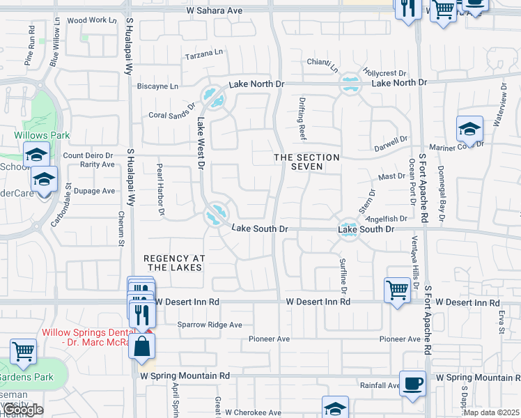 map of restaurants, bars, coffee shops, grocery stores, and more near 9709 Peacock Hill Circle in Las Vegas