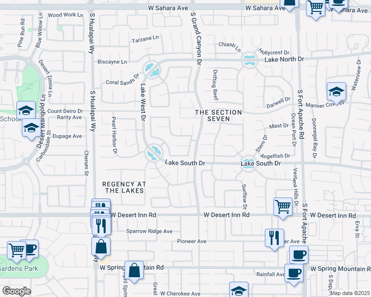 map of restaurants, bars, coffee shops, grocery stores, and more near 9709 Peacock Hill Circle in Las Vegas