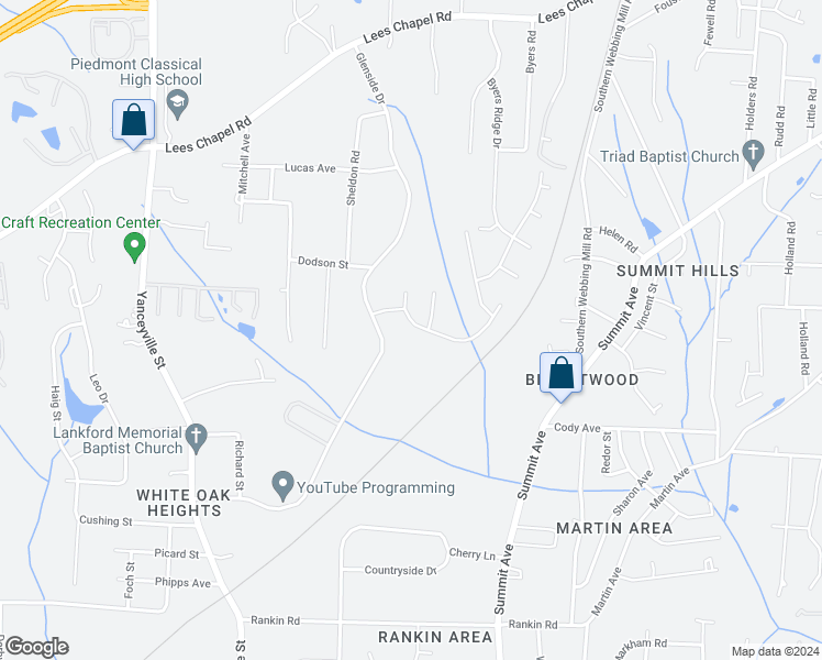 map of restaurants, bars, coffee shops, grocery stores, and more near 1832 Chapel Brook Way in Greensboro