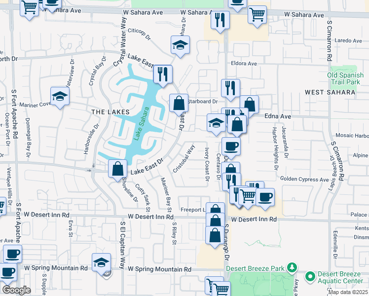 map of restaurants, bars, coffee shops, grocery stores, and more near 3112 Mediterranean Drive in Las Vegas