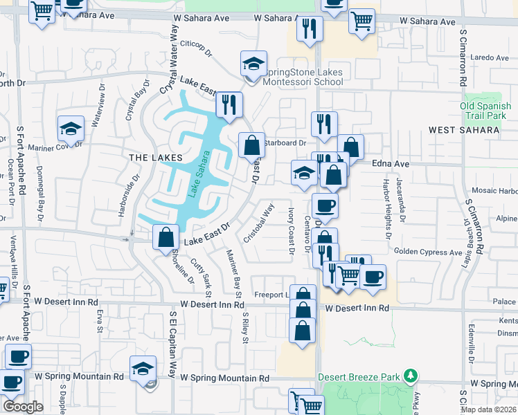 map of restaurants, bars, coffee shops, grocery stores, and more near 3112 Mediterranean Drive in Las Vegas