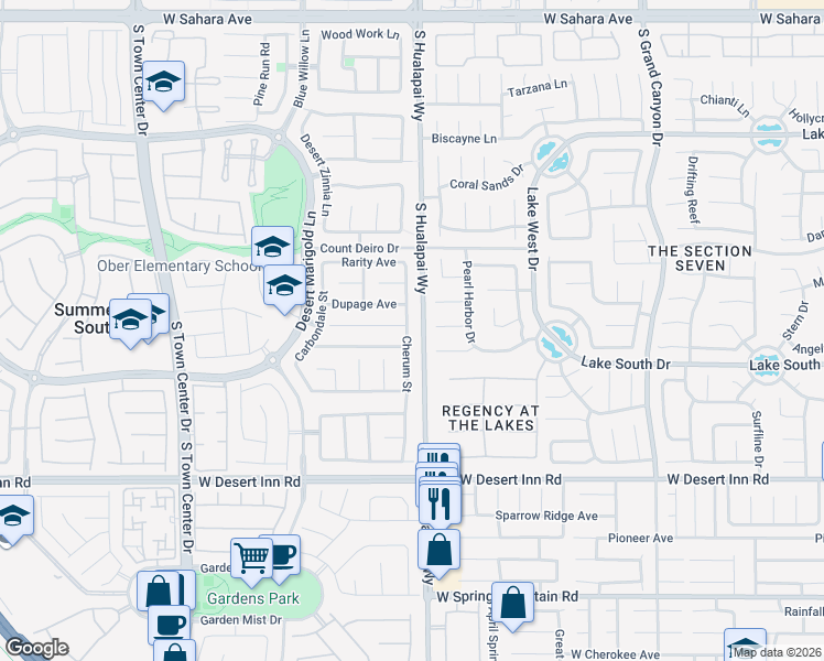 map of restaurants, bars, coffee shops, grocery stores, and more near 3068 Cherum Street in Las Vegas