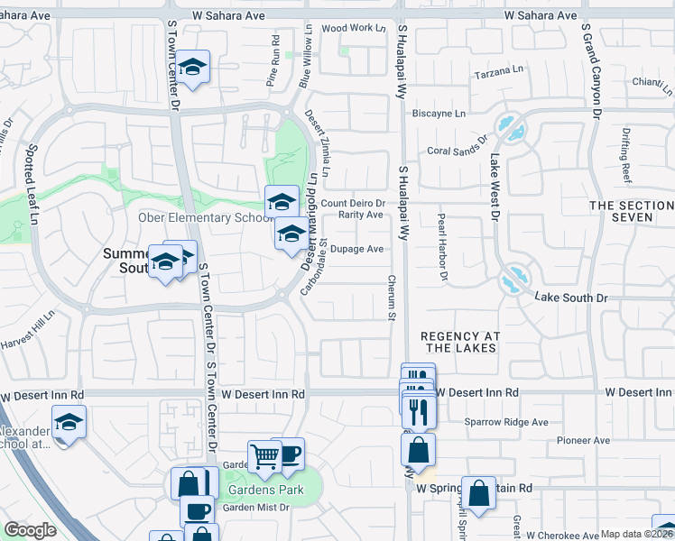 map of restaurants, bars, coffee shops, grocery stores, and more near 10279 Dupage Avenue in Las Vegas