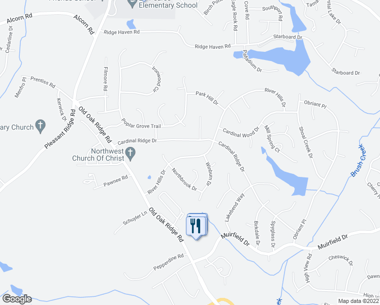 map of restaurants, bars, coffee shops, grocery stores, and more near 6716 River Hills Drive in Greensboro