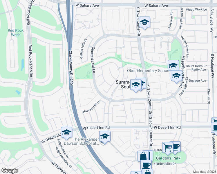 map of restaurants, bars, coffee shops, grocery stores, and more near 3051 Traverse Creek Lane in Las Vegas