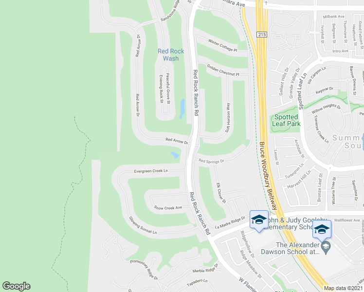 map of restaurants, bars, coffee shops, grocery stores, and more near 3093 Red Arrow Drive in Las Vegas