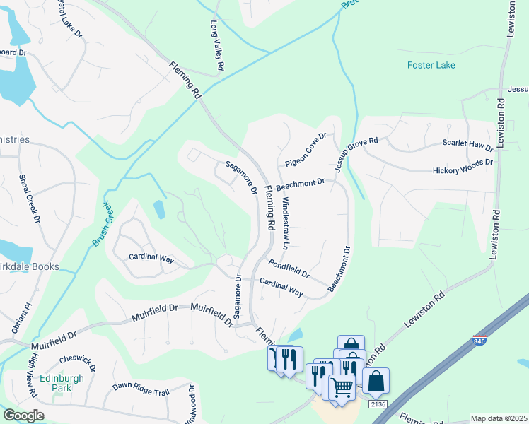 map of restaurants, bars, coffee shops, grocery stores, and more near 3740 Sagamore Drive in Greensboro