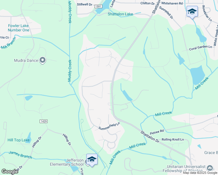 map of restaurants, bars, coffee shops, grocery stores, and more near 4126 Shattalon Drive in Winston-Salem