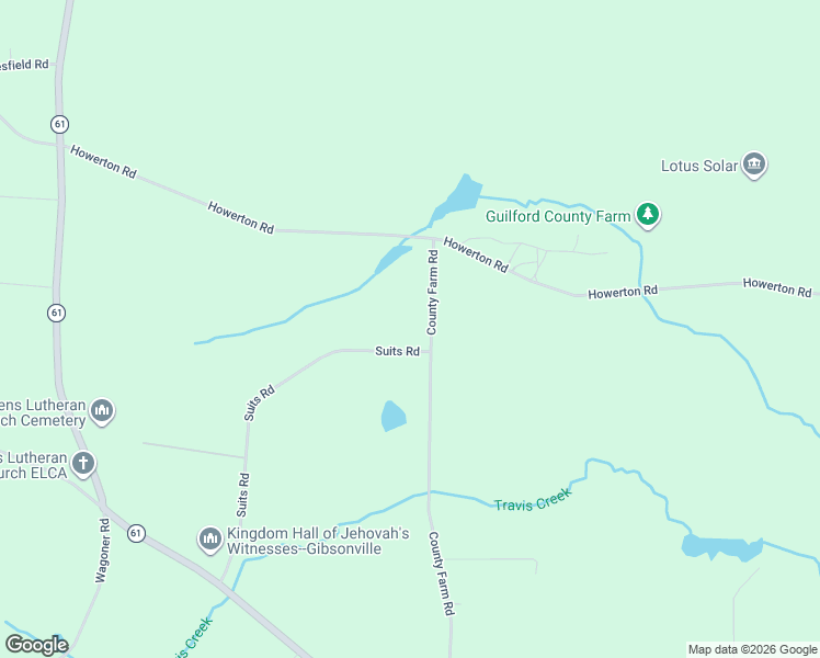 map of restaurants, bars, coffee shops, grocery stores, and more near 3107 County Farm Road in Gibsonville