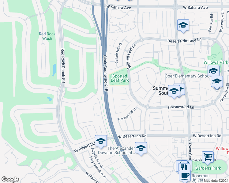 map of restaurants, bars, coffee shops, grocery stores, and more near 3040 Lenoir Street in Las Vegas