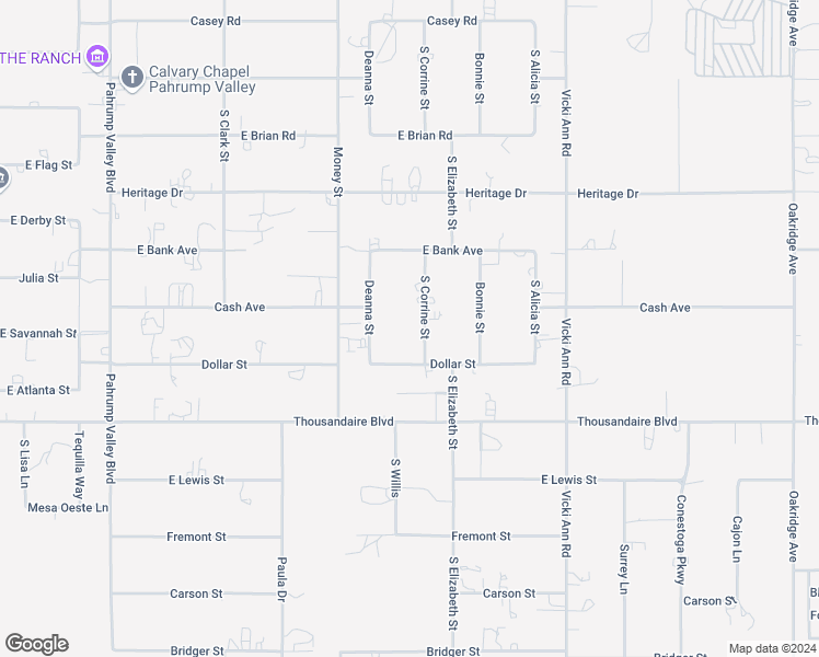 map of restaurants, bars, coffee shops, grocery stores, and more near 5800 South Corrine Street in Pahrump