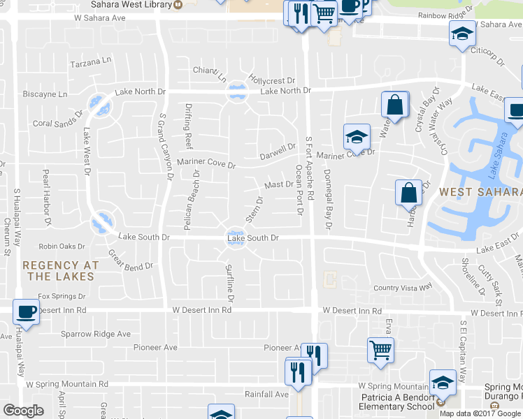 map of restaurants, bars, coffee shops, grocery stores, and more near 3116 Stern Drive in Las Vegas