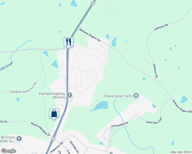 map of restaurants, bars, coffee shops, grocery stores, and more near 209 Steamboat Lane in Burlington