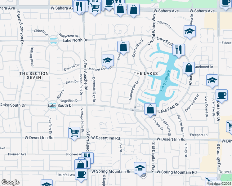 map of restaurants, bars, coffee shops, grocery stores, and more near 3113 Port Side Drive in Las Vegas