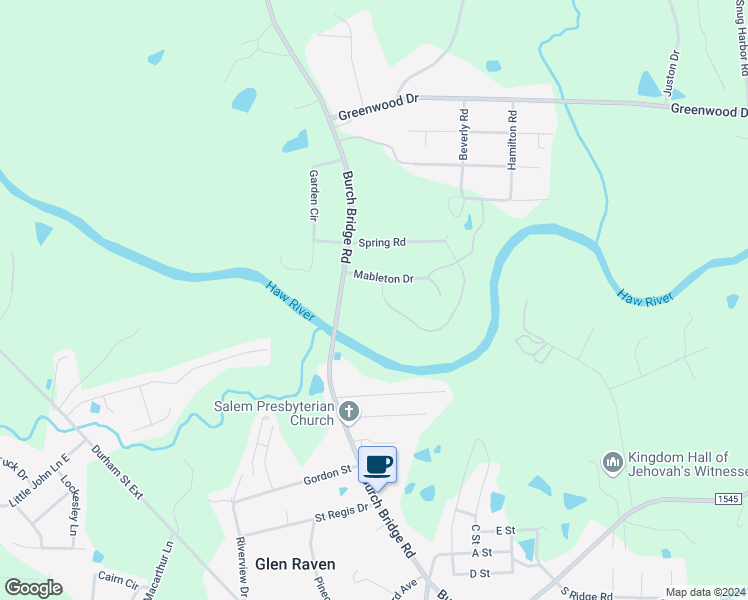 map of restaurants, bars, coffee shops, grocery stores, and more near 2711 Vinings Drive in Burlington