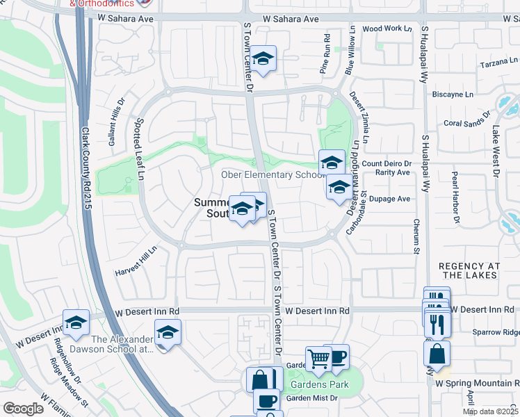 map of restaurants, bars, coffee shops, grocery stores, and more near 3035 Lullingstone Street in Las Vegas