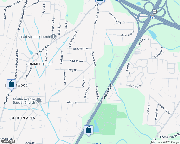 map of restaurants, bars, coffee shops, grocery stores, and more near 12 Jans Court in Greensboro