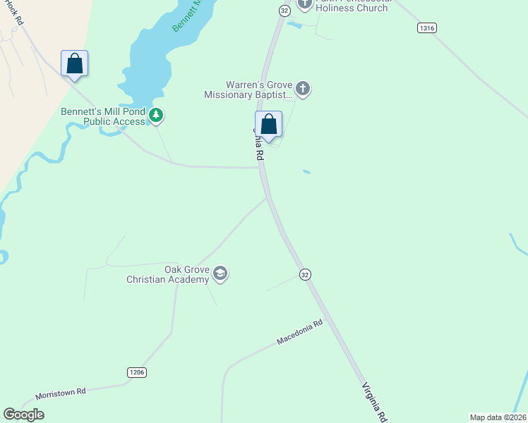map of restaurants, bars, coffee shops, grocery stores, and more near 1449-1454 Virginia Road in Edenton