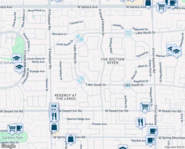 map of restaurants, bars, coffee shops, grocery stores, and more near 9728 Peacock Hill Circle in Las Vegas