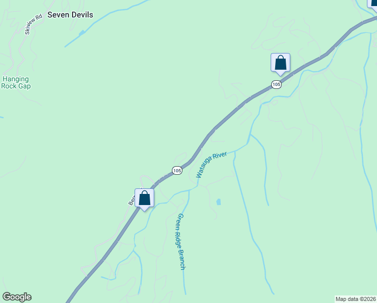 map of restaurants, bars, coffee shops, grocery stores, and more near 184 Dutch Treat Road in Banner Elk