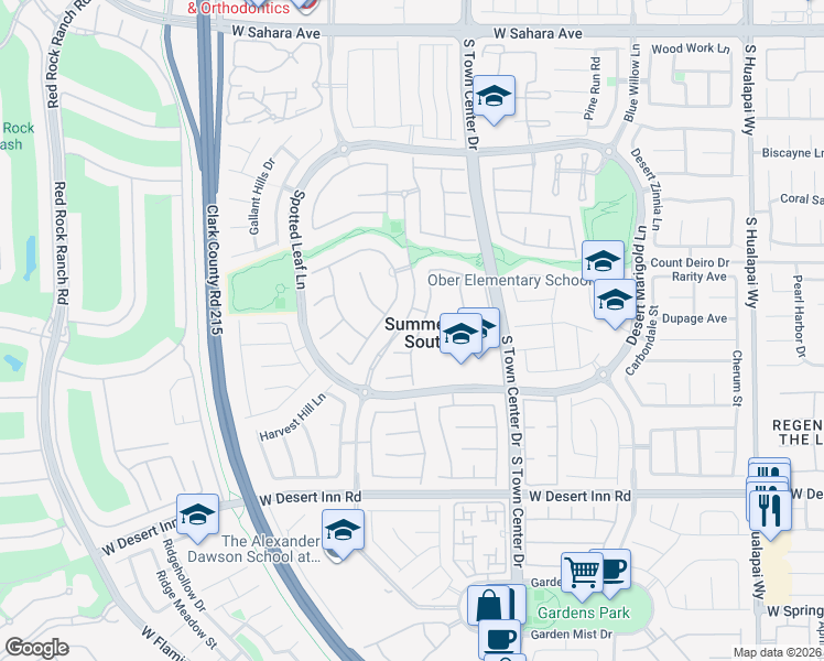 map of restaurants, bars, coffee shops, grocery stores, and more near 3041 Hammerwood Drive in Las Vegas