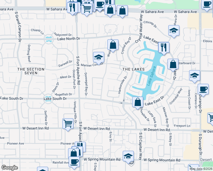 map of restaurants, bars, coffee shops, grocery stores, and more near 3109 Port Side Drive in Las Vegas