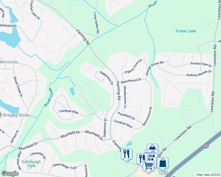 map of restaurants, bars, coffee shops, grocery stores, and more near 3741 Sagamore Drive in Greensboro