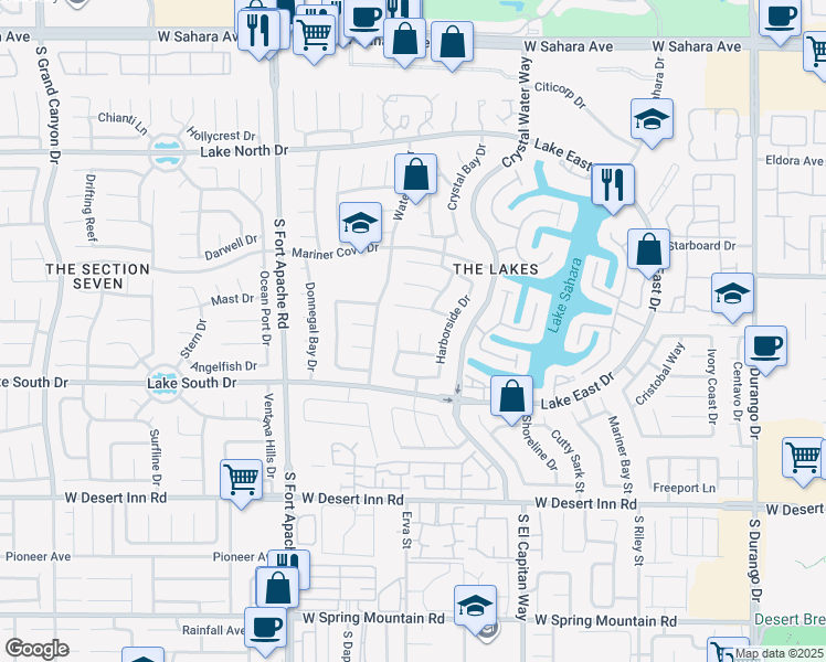 map of restaurants, bars, coffee shops, grocery stores, and more near 3105 Sea View Court in Las Vegas