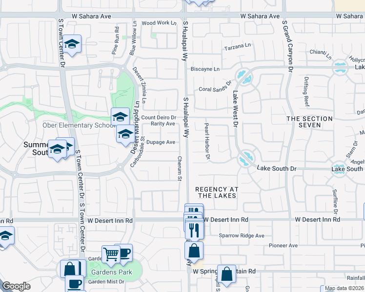 map of restaurants, bars, coffee shops, grocery stores, and more near 3068 Cherum Street in Las Vegas