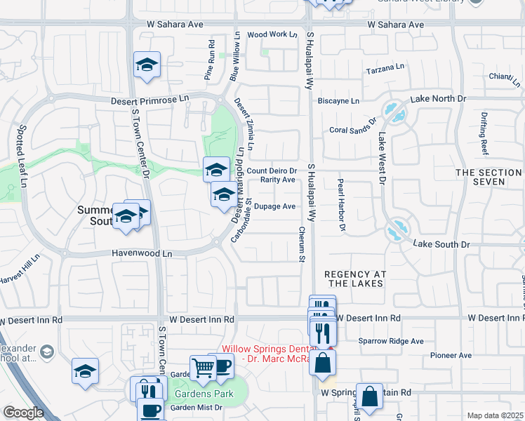 map of restaurants, bars, coffee shops, grocery stores, and more near 10279 Dupage Avenue in Las Vegas