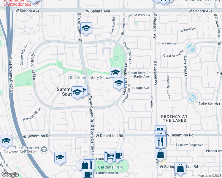 map of restaurants, bars, coffee shops, grocery stores, and more near 10452 Realm Way in Las Vegas