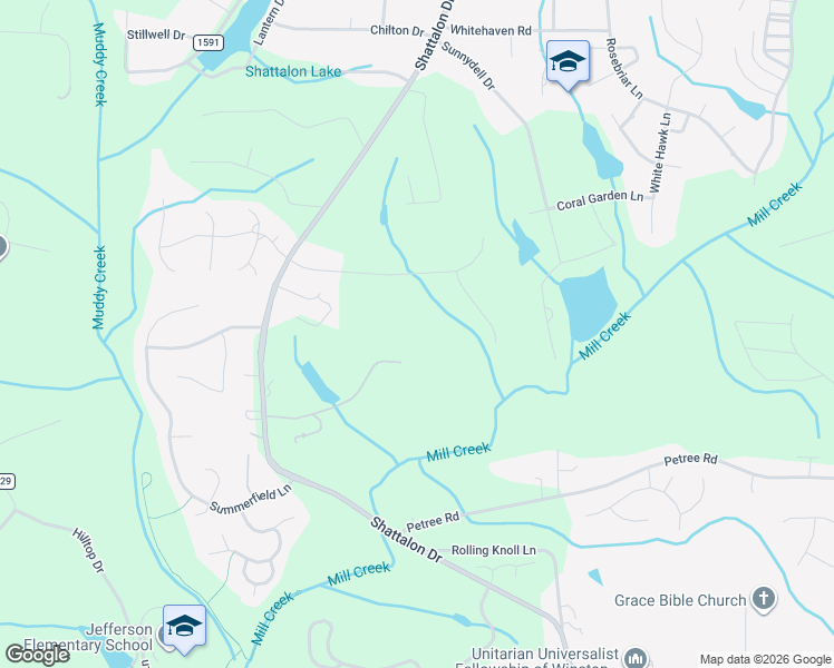 map of restaurants, bars, coffee shops, grocery stores, and more near 3904 Camerille Farm Road in Winston-Salem