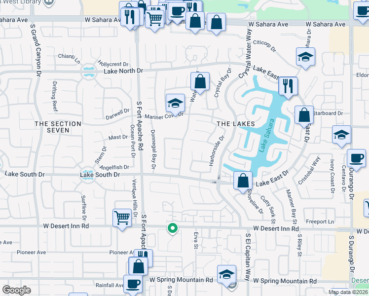 map of restaurants, bars, coffee shops, grocery stores, and more near 3109 Port Side Drive in Las Vegas