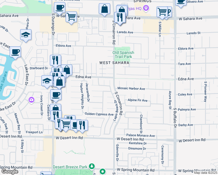 map of restaurants, bars, coffee shops, grocery stores, and more near 8233 Ruby Heights Avenue in Las Vegas