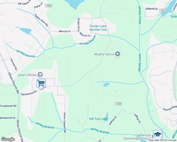 map of restaurants, bars, coffee shops, grocery stores, and more near 2480 Spicewood Drive in Winston-Salem