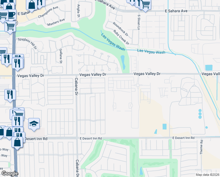 map of restaurants, bars, coffee shops, grocery stores, and more near 2996 Gavilan Lane in Las Vegas