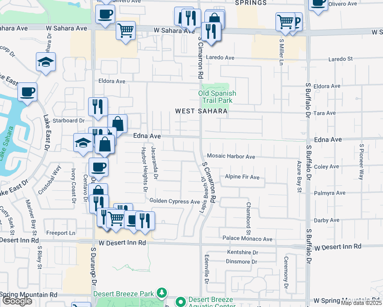 map of restaurants, bars, coffee shops, grocery stores, and more near 8233 Ruby Heights Avenue in Las Vegas
