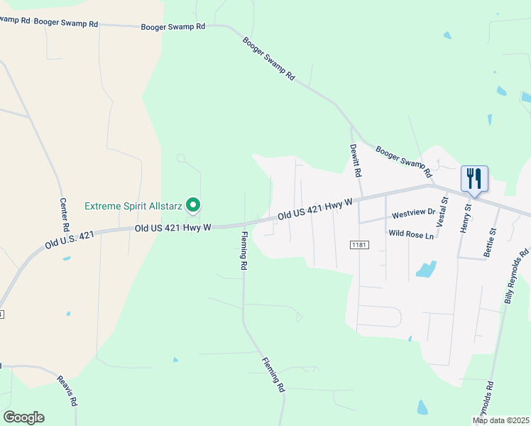 map of restaurants, bars, coffee shops, grocery stores, and more near 1924 Old Us 421 Highway East in Yadkinville
